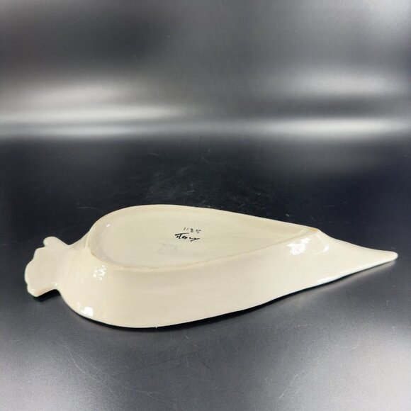 Italian Pottery Vegetable Radish Tray Long Serving Dish Hand Painted Ceramic - Picture 6 of 16